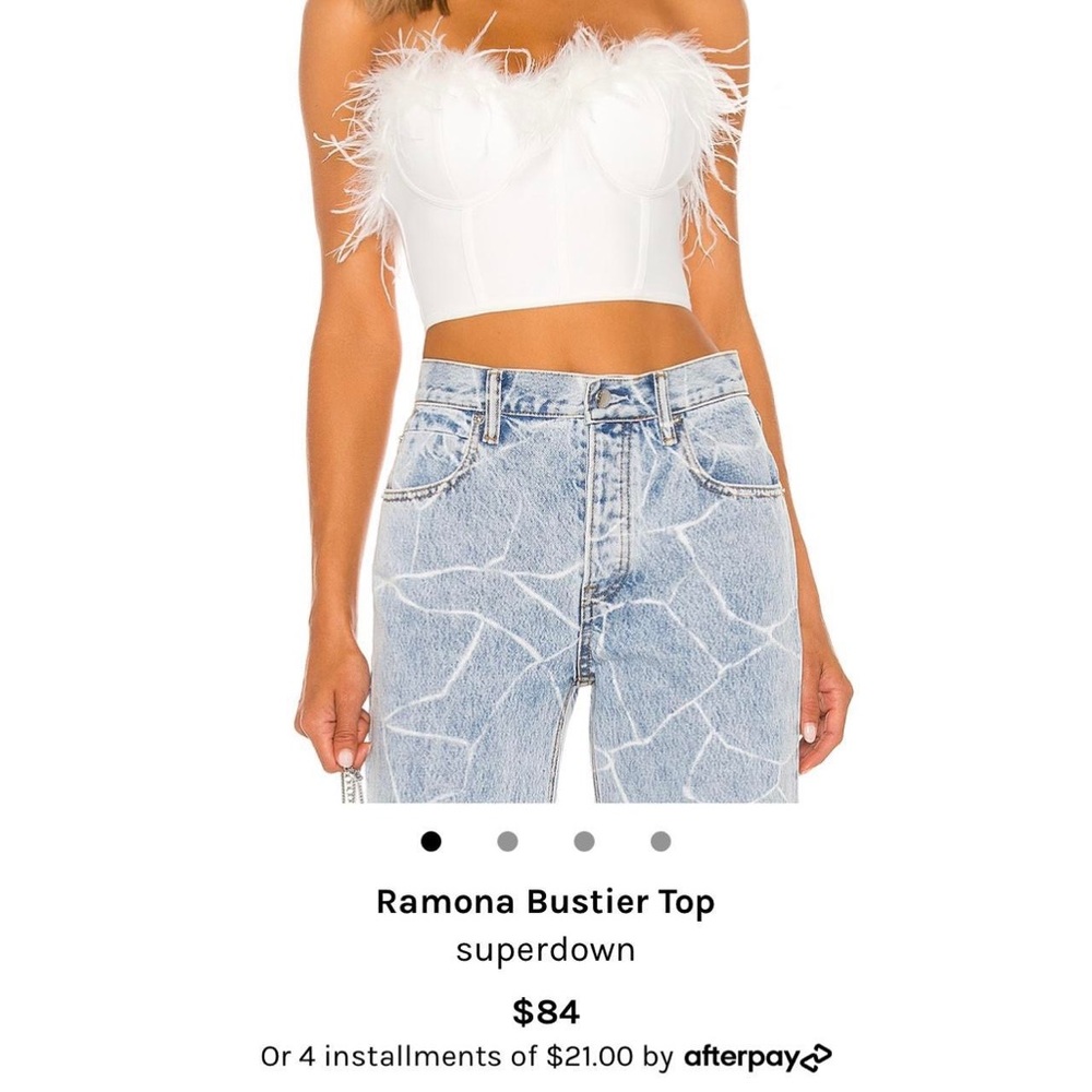 Revolve white feather top